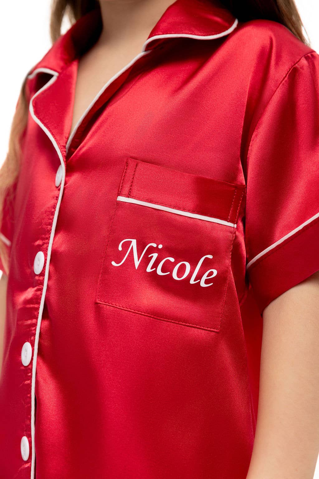 Sisters G Kids - Wholesale Sleepwear Set - Kids - Kids Satin Pajamas Short Sleeves + Pants 13