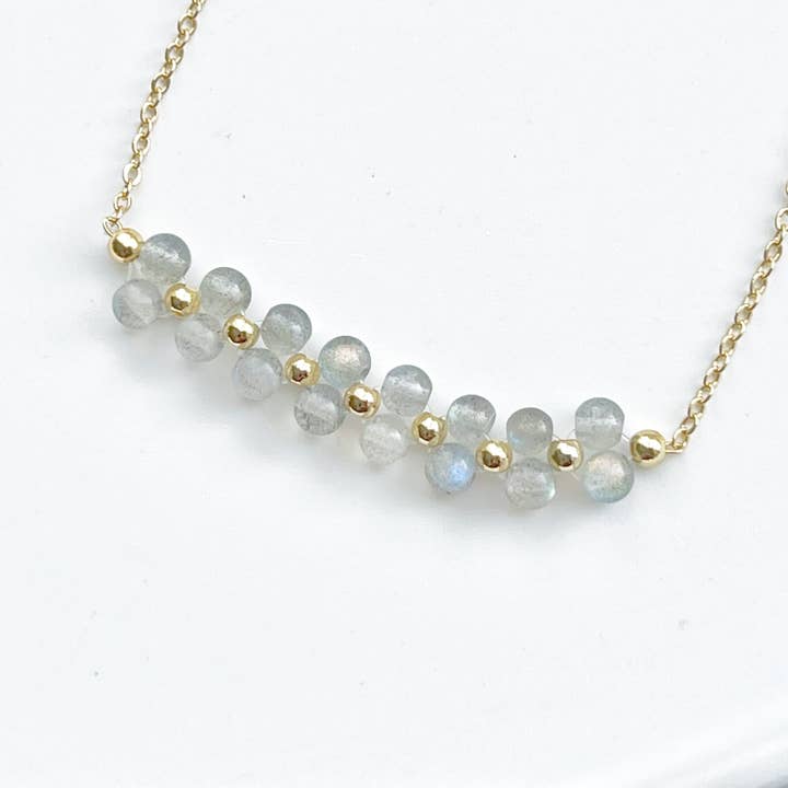 Pulseira de pedra da lua arco-íris por atacado de Ninaouity