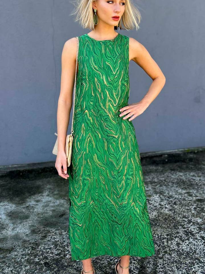 hoss Eloise Maxi Verde/Dorado para venta al por mayor de HOSS