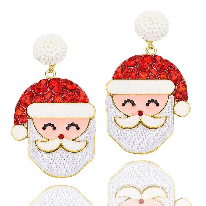 Crystal Santa Claus Dangle Earrings for wholesale by NY Jewelry House