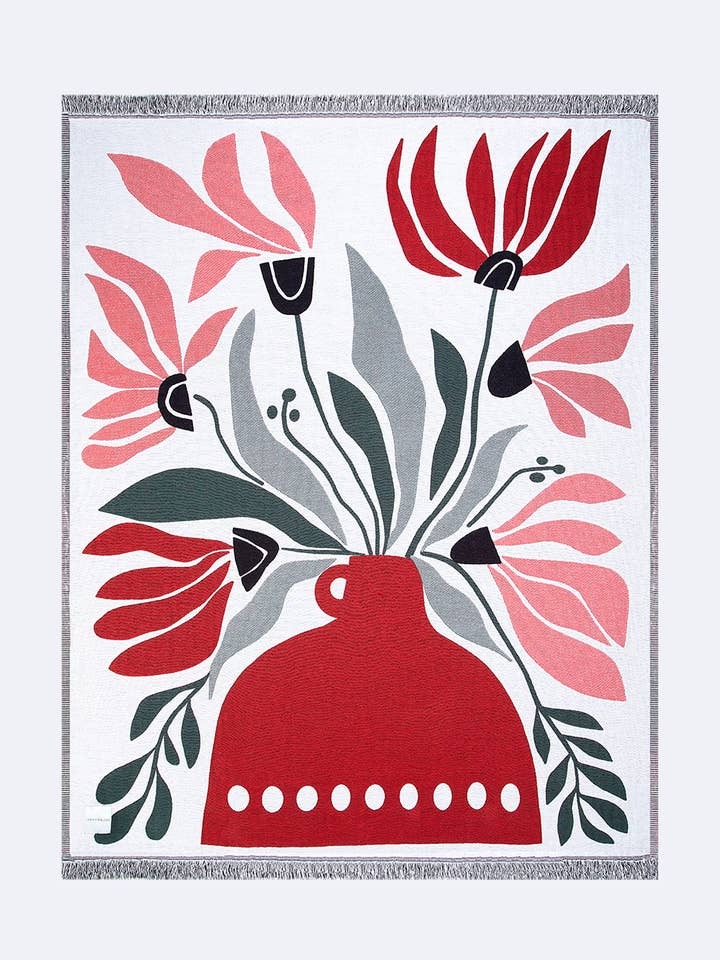 Flower Sofa/Couch Throw - 100% cotton, jacquard, woven for wholesale by ASHY & SLEEK