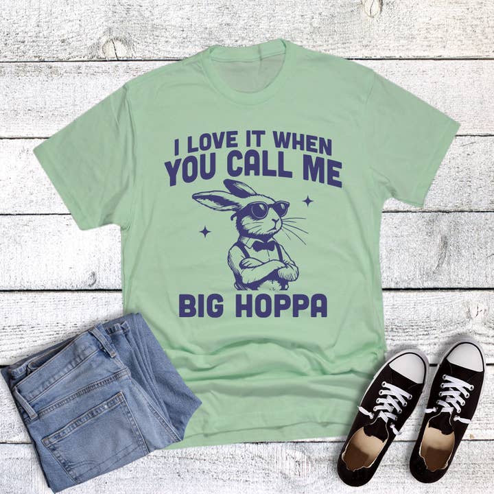 Easter Funny Big Hoppa Graphic Tee for wholesale by The Way Down South