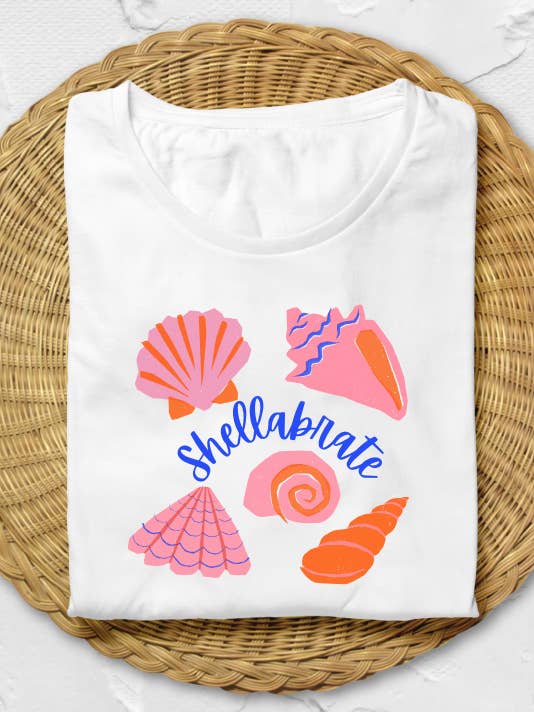 Shellabrate Graphic T Shirt | Seashell Tee | Beach | Coastal for wholesale by Inked Threads