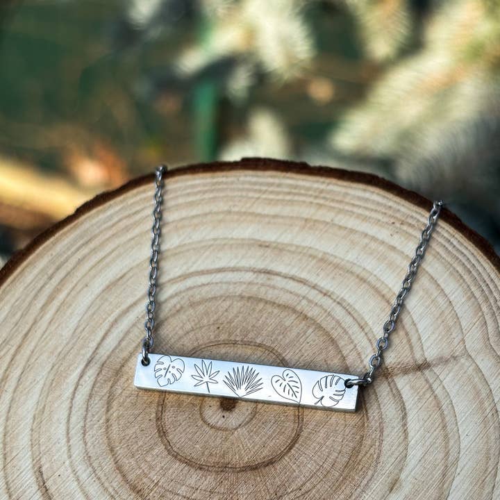 Botanische Blätter Bar Halskette - Edelstahl für den Großhandel von Arthousefern