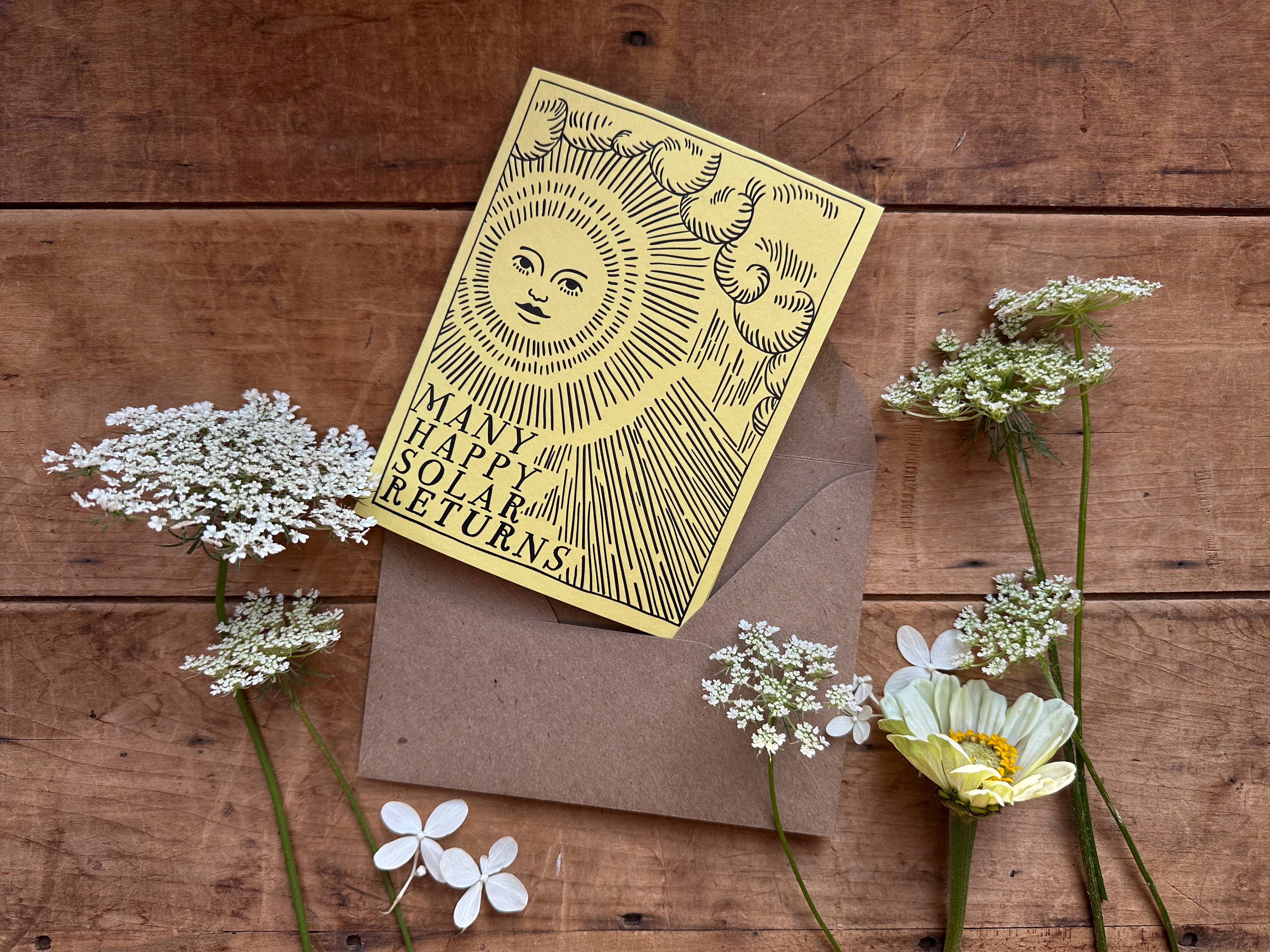 Ratbee Press - Wholesale Birthday Card - Birthday Solar Return Letterpress Sunshine Card4