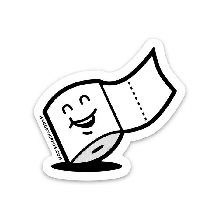 Autocollant papier toilette pour la vente par Hangry Hippos