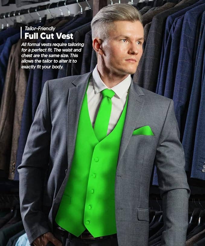 Dubal Brothers - Wholesale Suit Vest - Men's - Vittorio Farina Solid Satin Vest Set (White Back) Var. 01 (Beige-Maize)30