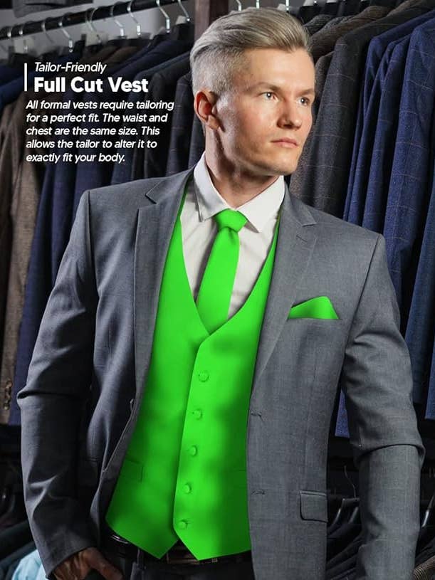 Dubal Brothers - Wholesale Suit Vest - Men's - Vittorio Farina Solid Satin Vest Set (White Back) Var. 01 (Beige-Maize)30