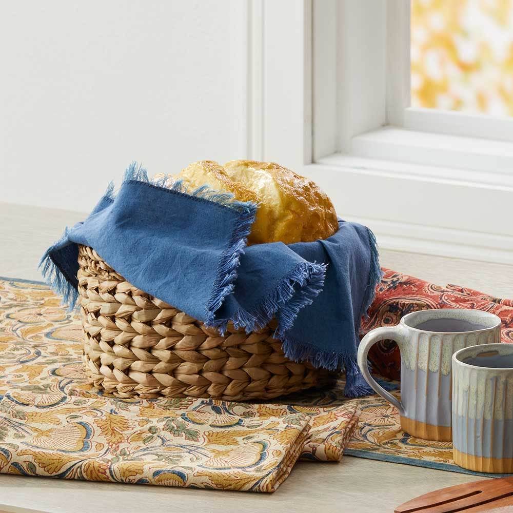 SERRV International - Vente Serviettes de table en tissu - Serviettes en coton Kalamkari Meadow Block Print - Set de 22
