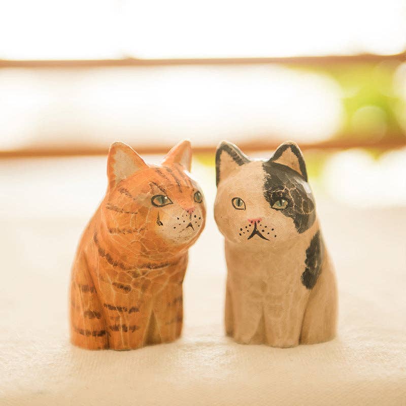 Gohobi （We cover U.S. import duties） - Wholesale Decorative Figurine - Gohobi Handcrafted Wooden Vintage Cat Ornament5