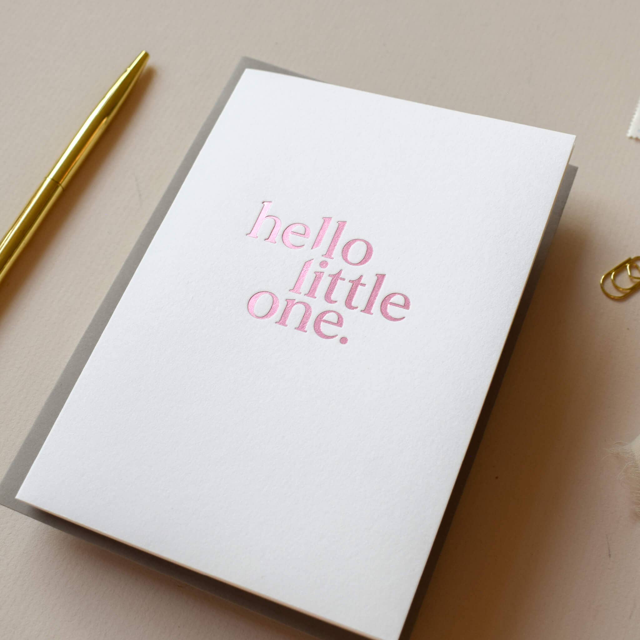 Jennifer Tune - Wholesale Baby Card - Hello Little One, Foil New Baby Greetings Card9