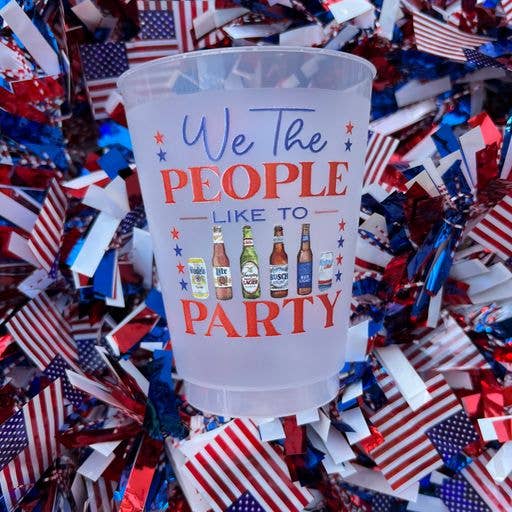 Sip Hip Hooray - Wholesale Disposable Cup - We The People Like To Party Frosted Cups- Patriotic