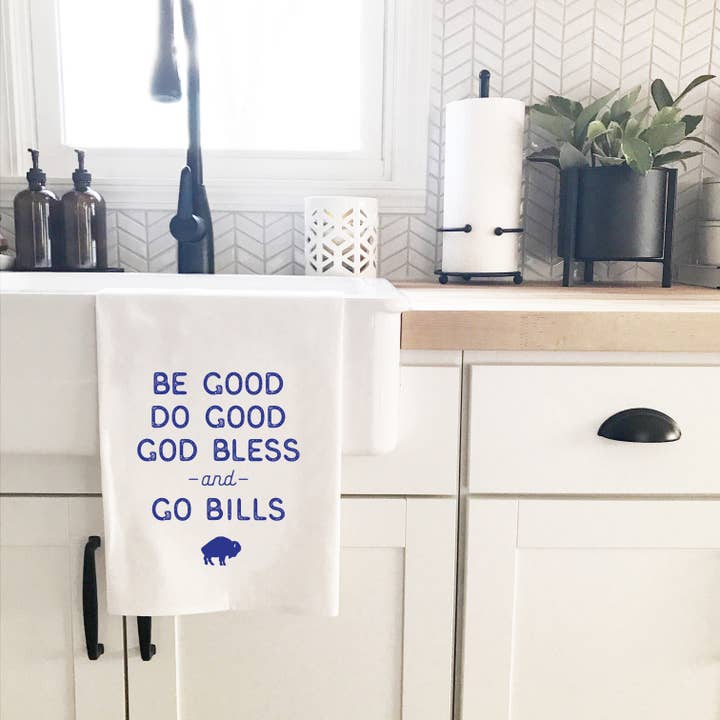 Perfect Day Print Co - Wholesale Tea Towel - Buffalo Bills NY Tea Towel - Be Good Go Bills Home Decor 2