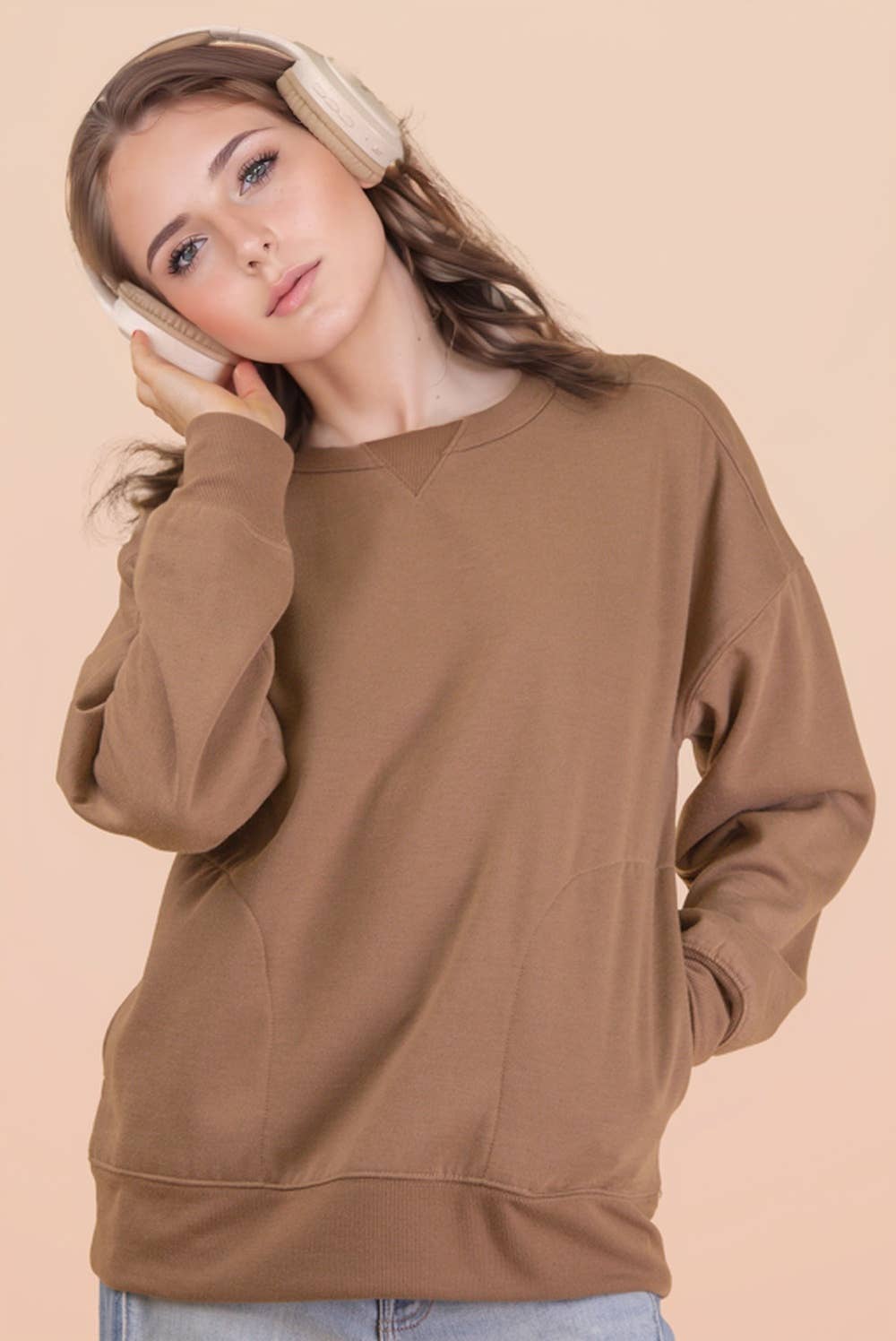 VERY J - Wholesale Knit Top - Women's - NT12385-Oversized Casual Comfy Solid Knit Top12