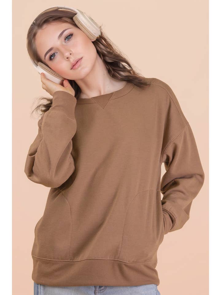 VERY J - Wholesale Knit Top - Women's - NT12385-Oversized Casual Comfy Solid Knit Top12