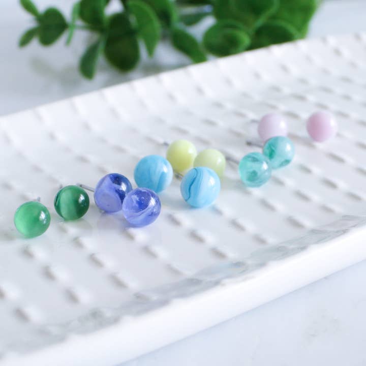 Pacote de 6 brincos, brincos de vidro por atacado de Shattered Hues