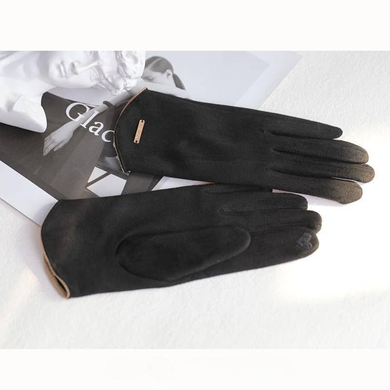 VividLux - Wholesale Gloves - Women's - Women's Leather Cloth Gloves G1013