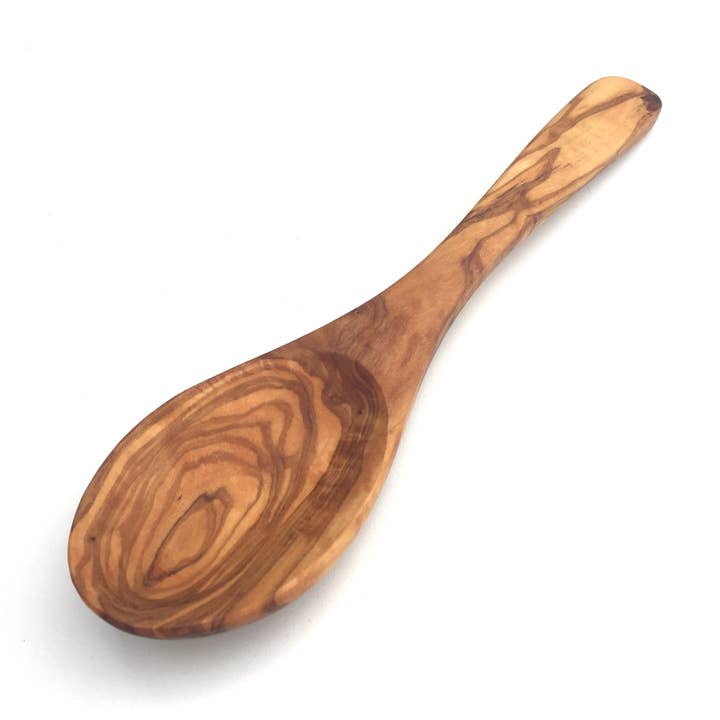 rice spoon oval wide handle 26 cm made of olive wood for wholesale by medina mood