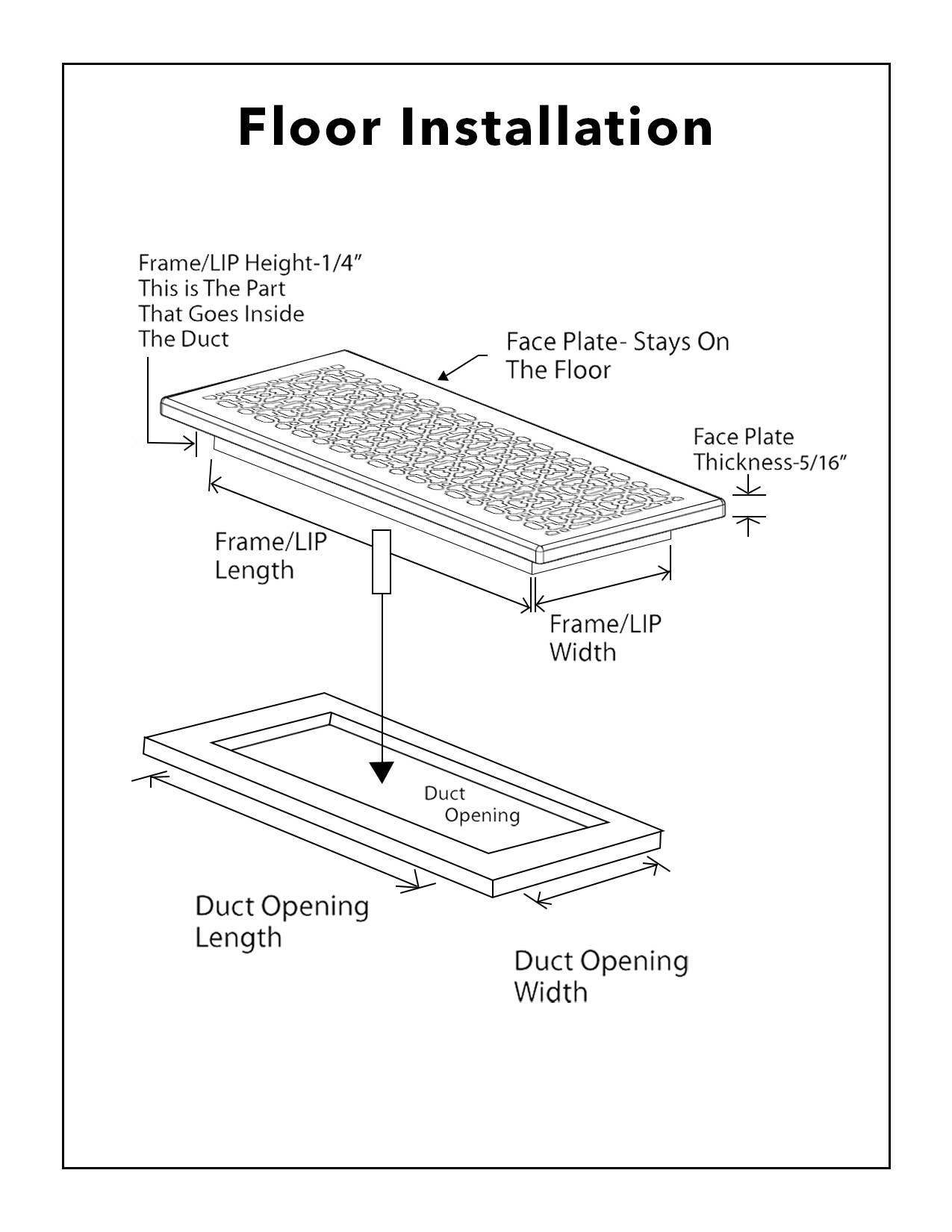 Registers and Hardware Hub Inc. - Wholesale Dimensionele/3D-muurkunst - Air Return Grill 6 „x 12" kanaalopening | Massief gegoten aluminium13