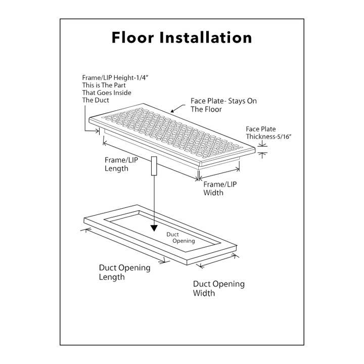 Registers and Hardware Hub Inc. - Wholesale Dimensionele/3D-muurkunst - Air Return Grill 6 „x 12" kanaalopening | Massief gegoten aluminium13