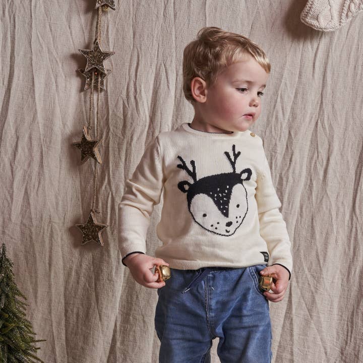 Hello Deer Jumper for wholesale by Fable & Bear
