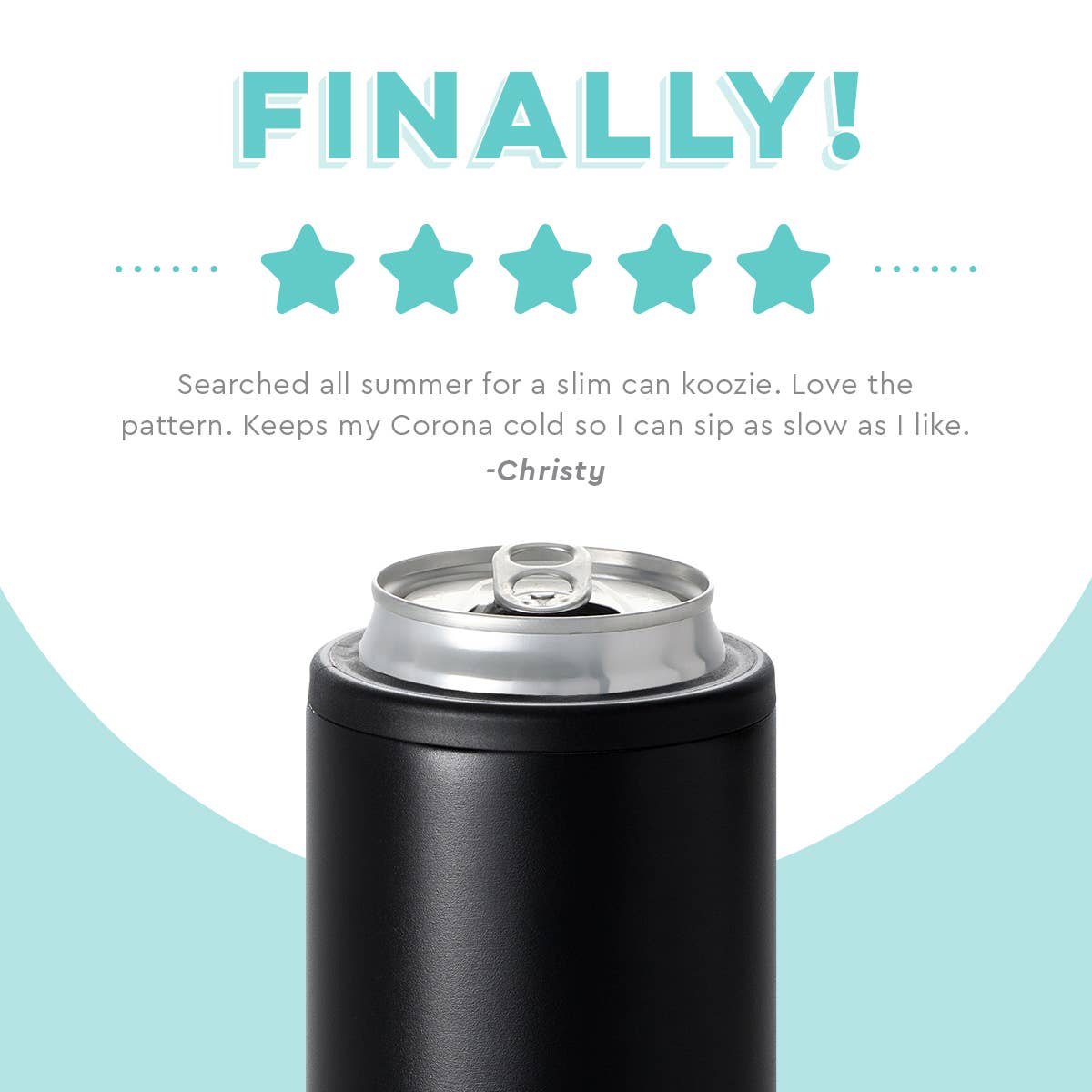 Swig Life - Wholesale Drink Huggers & Koozies - Black Skinny Can Cooler (12oz)4