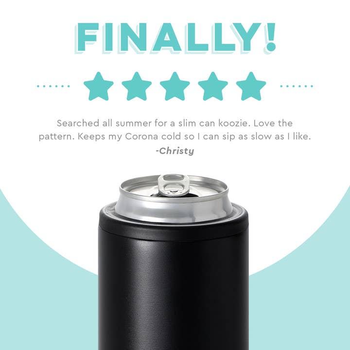 Swig Life - Wholesale Drink Huggers & Koozies - Black Skinny Can Cooler (12oz)4