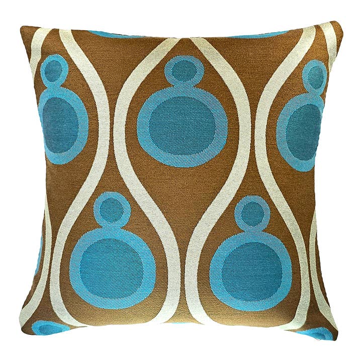 Retro Brown And Turquoise Pillow for wholesale by Comfee Cushion