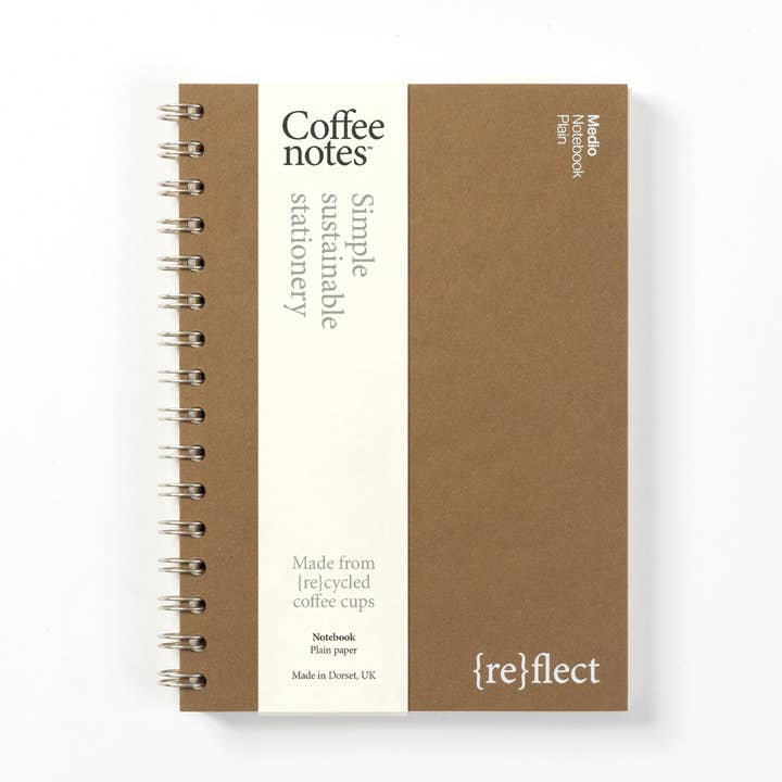 Hazelnut Wirebound Notebook (Plain) for wholesale by Coffeenotes