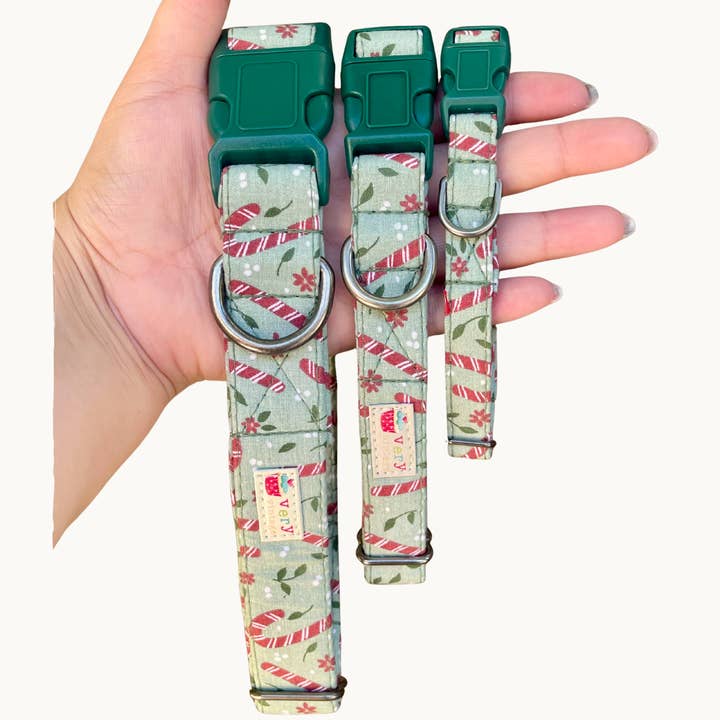 Peppermint Dog Collar – Candy Cane Holiday Christmas Pet for wholesale by Very Vintage Designs