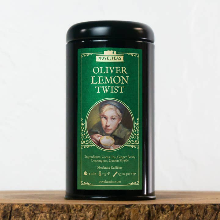 Oliver Lemon Twist - Charles Dickens Loose Tea Tin for wholesale by Novelteas LLC