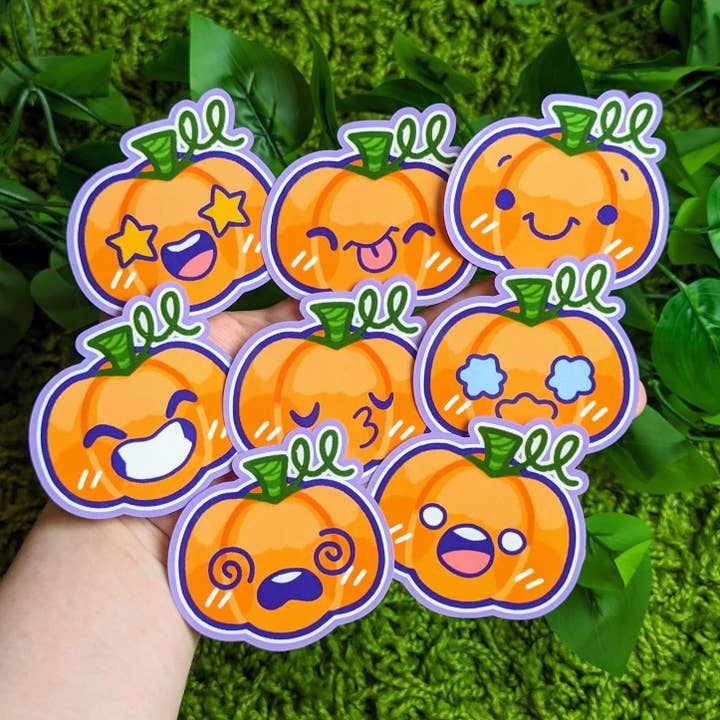 Autocolantes de Emojis de Abóbora por atacado de Milky Tomato