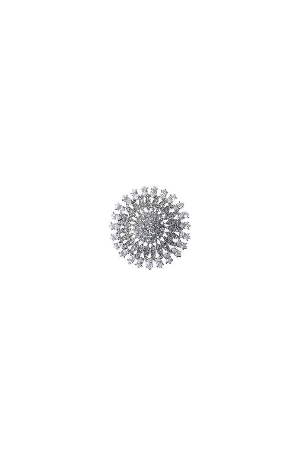 Rhodium Radiant Crystal Cascade Brooch for wholesale on Faire0