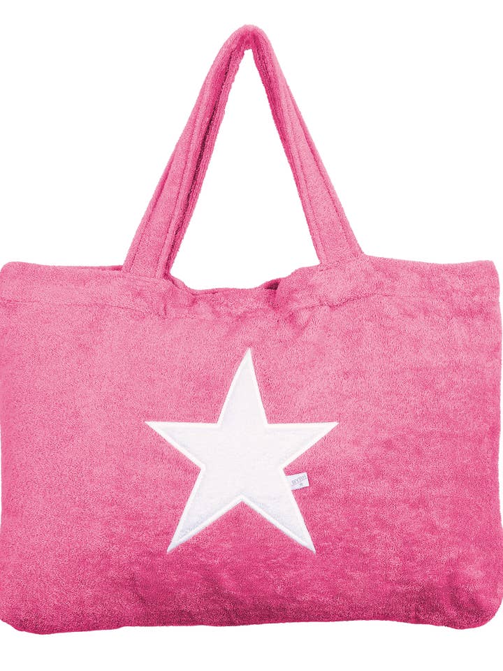 BEACH BAG - Pink - Star for wholesale by BYRH BAGS