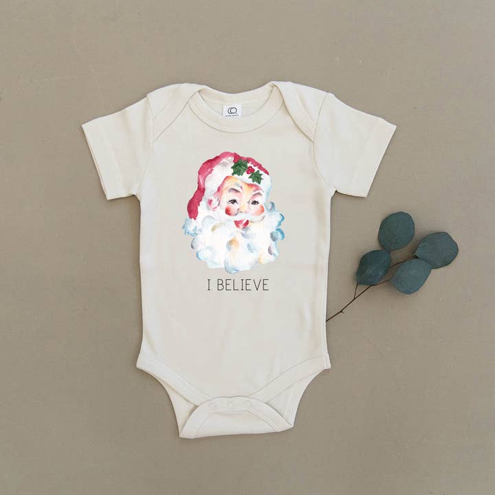 Urban Baby Co. - Wholesale Bodysuit (Non-Footed) - Baby - I Believe Santa Claus Organic Baby Onesie & Toddler Tee