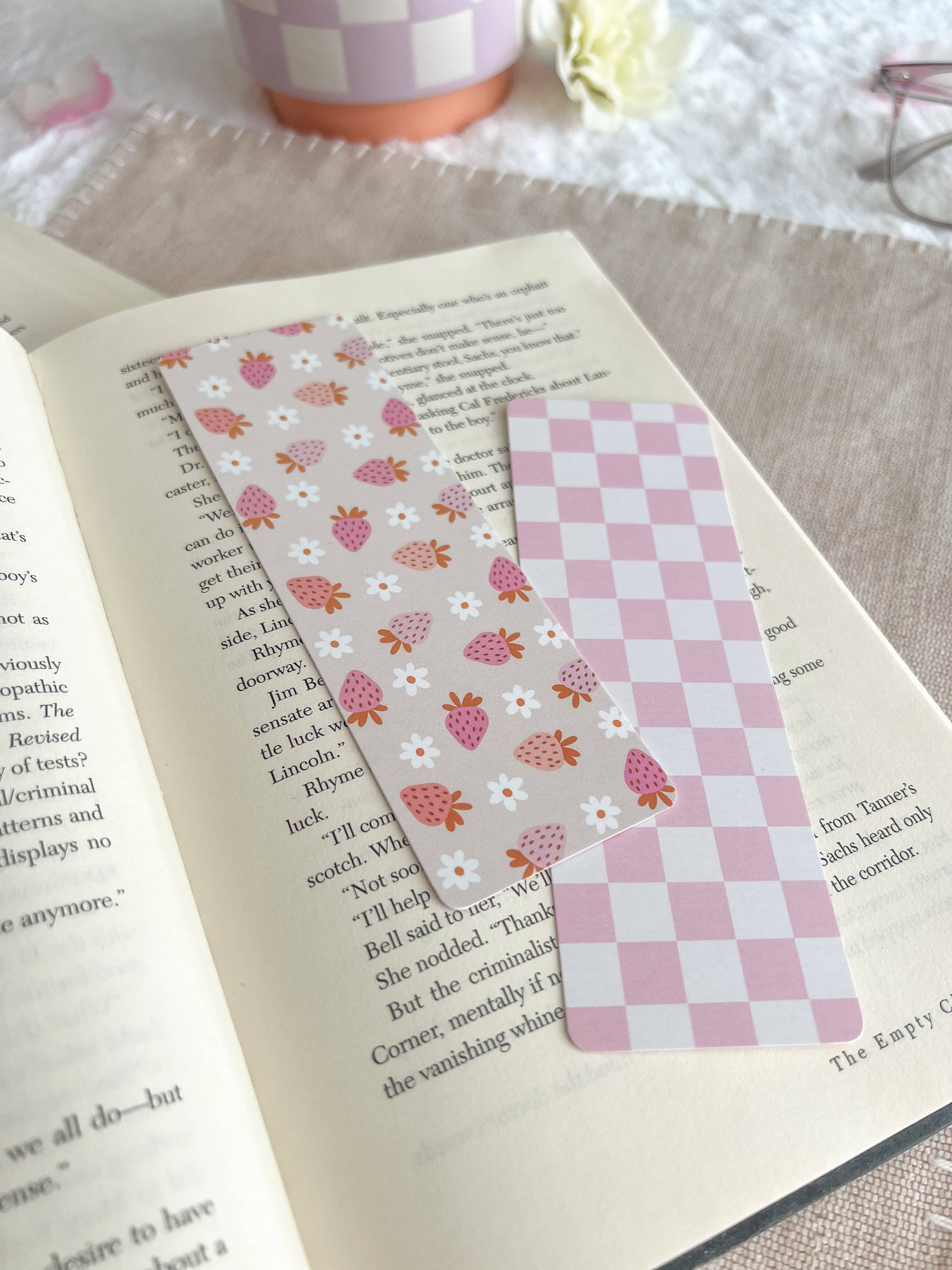 Little Turkey Shoppe - Wholesale Bookmark - Strawberry Checkered Bookmarks, Spring Collection5