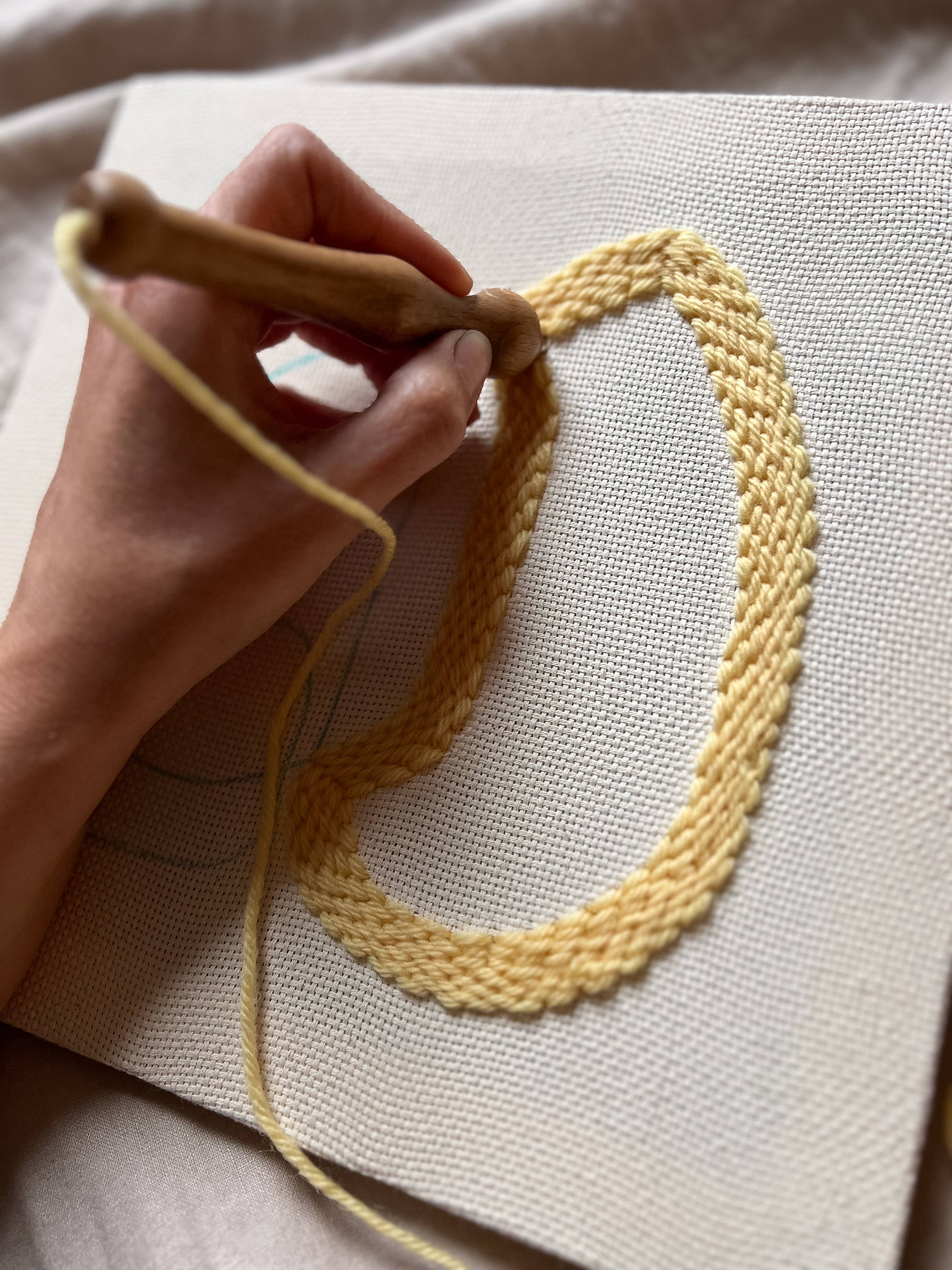 Both Hands Crafts - Wholesale DIY Craft Kit - "Pebbles III" - Beginner Punch Needle Kit - Wall Art7