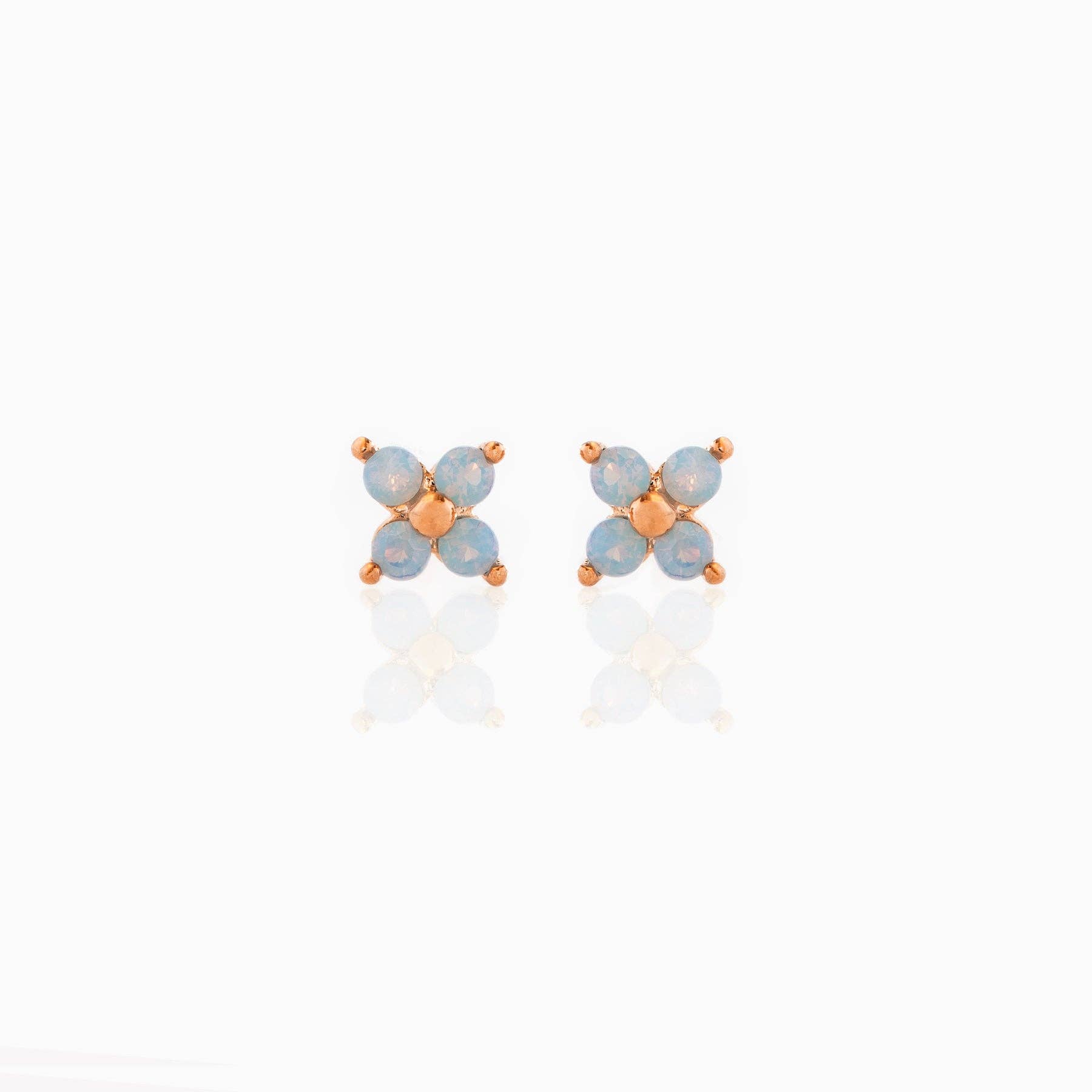 Girls Crew - Wholesale Stud/Post Earrings - Teeny Tiny Blue Blossom Studs3