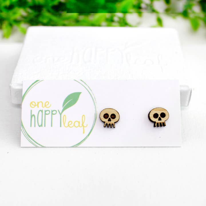 Halloween Earrings Skull Studs for wholesale by One Happy Leaf