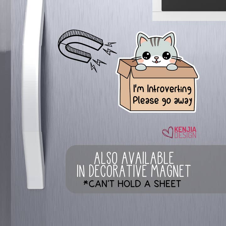Kenjia Design - Wholesale Sticker - I'm Introverting, Please Go Away Stickers and Fridge Magnets2