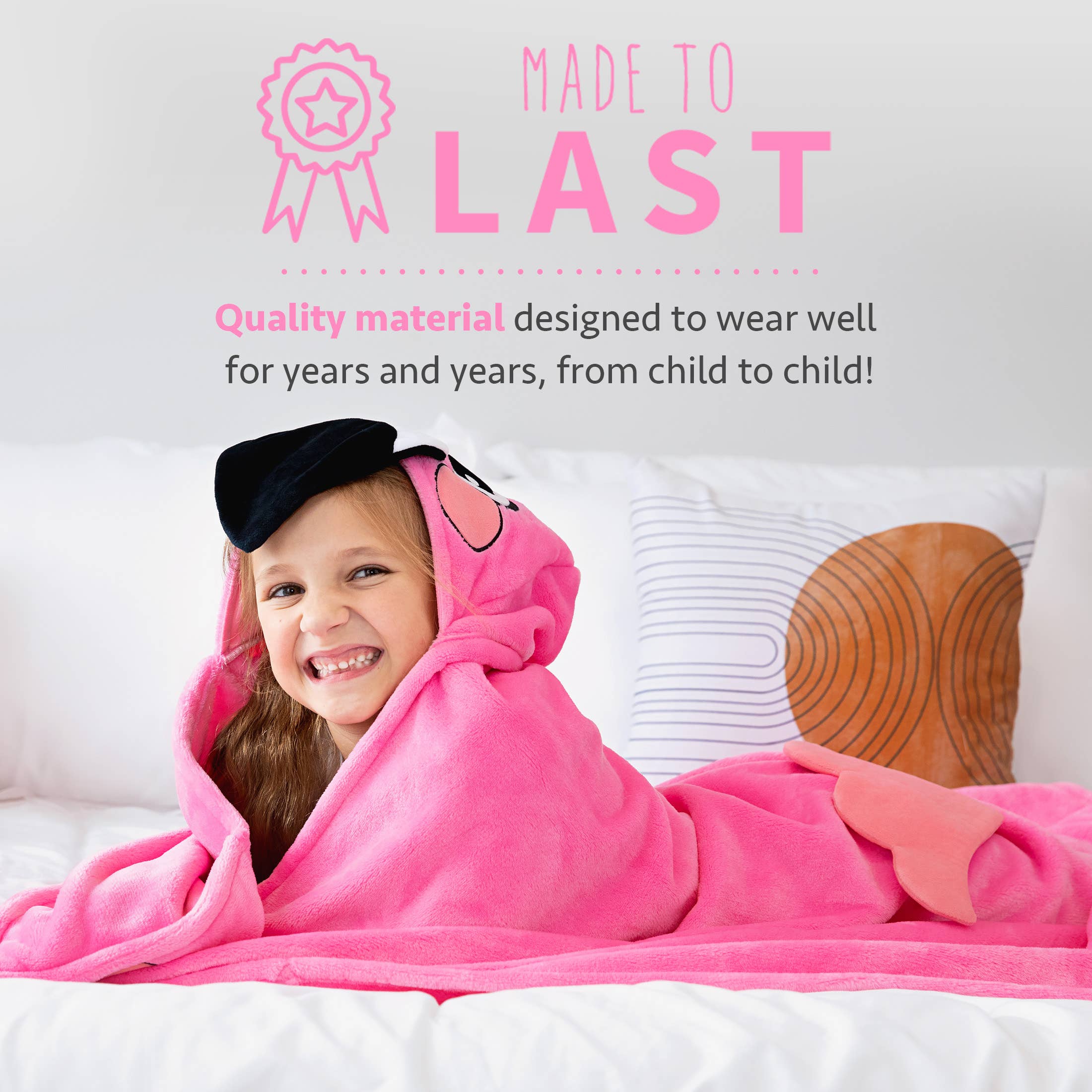 Canoogles – Großhandel Bettdecke – Kind & Baby – Flamingo Kids Kapuzen-Decke2