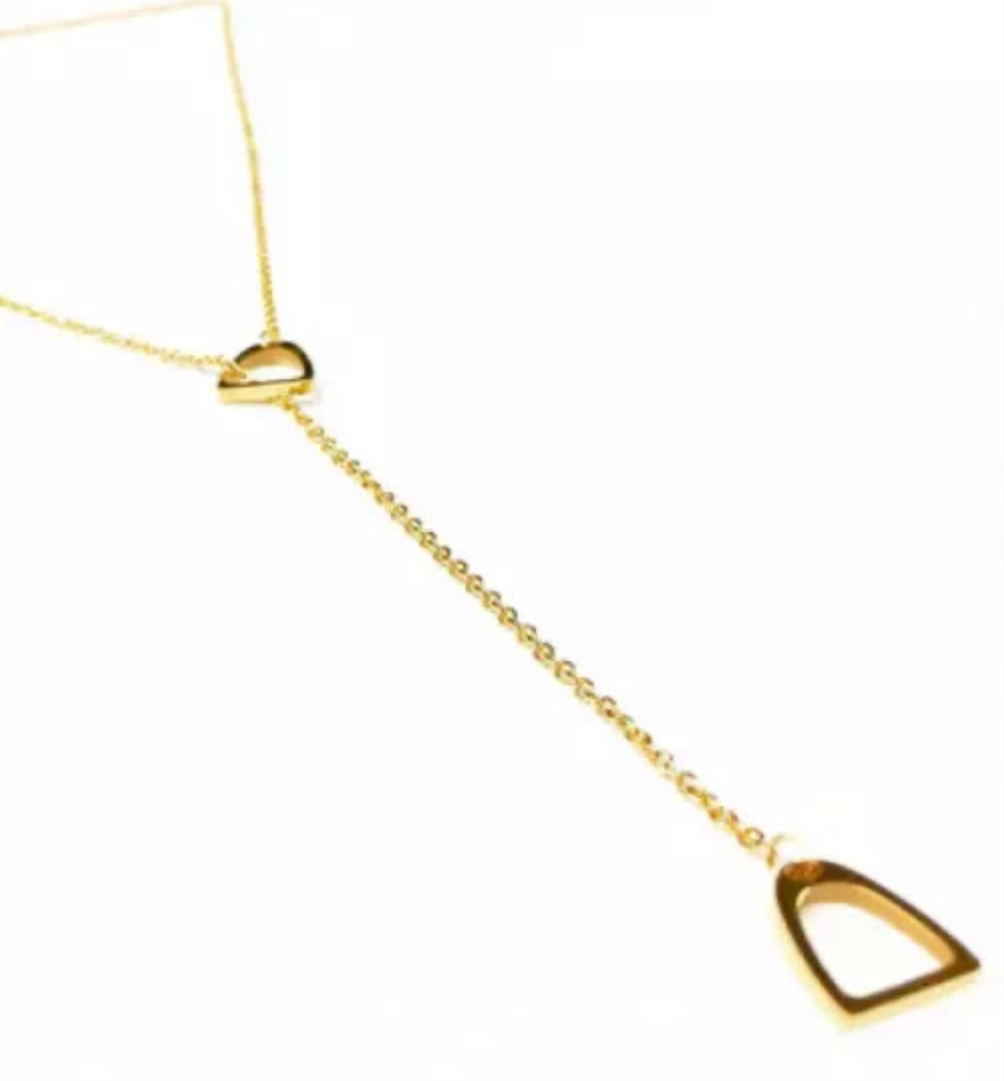 HoopLa - Wholesale Y-Neck/Lariat Necklace - Colt & Filly Stirrup Lariat Steel Necklace- Waterproof4