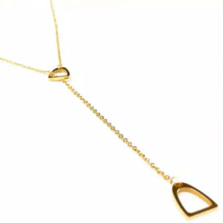 HoopLa - Wholesale Y-Neck/Lariat Necklace - Colt & Filly Stirrup Lariat Steel Necklace- Waterproof4