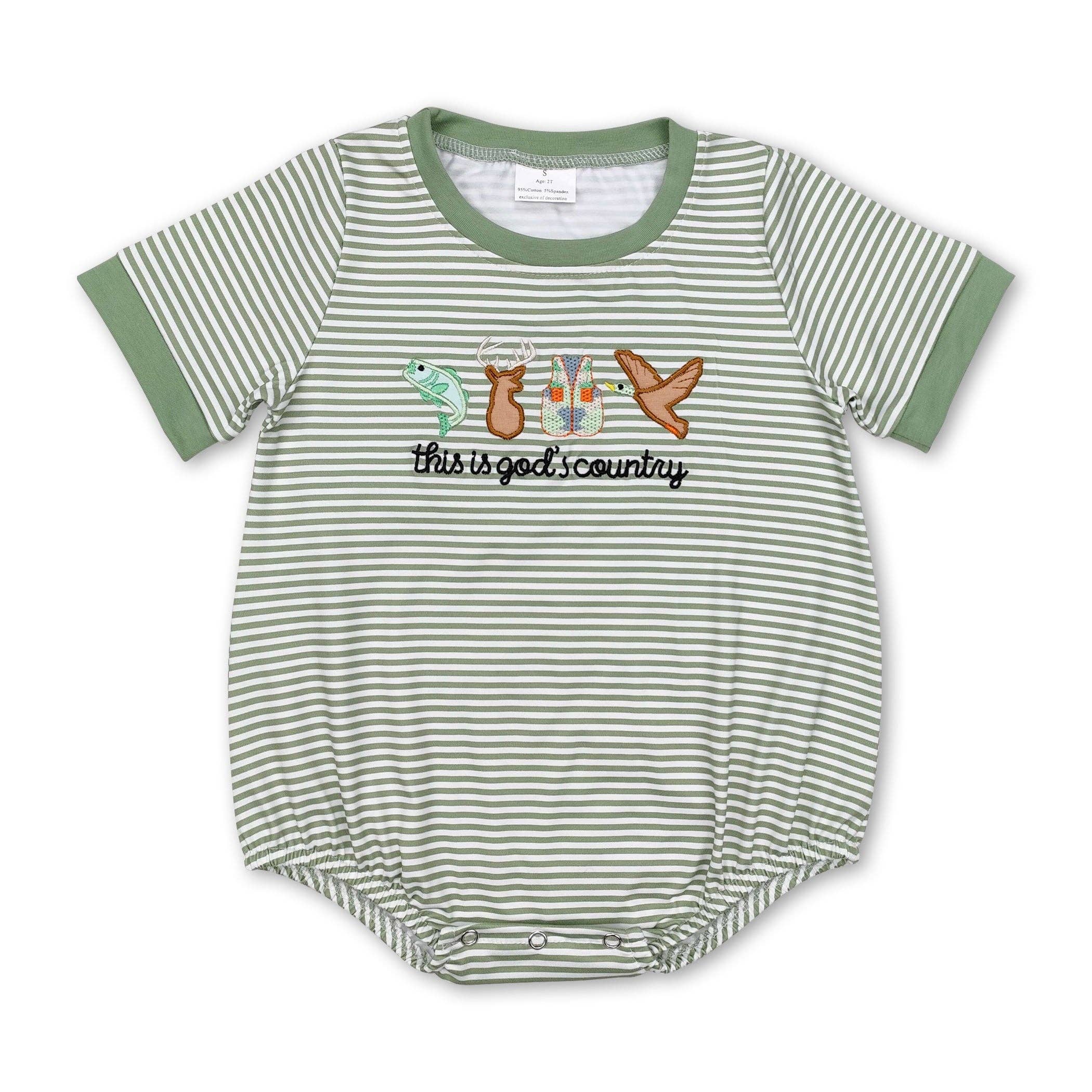 Yawoo Garments - Vente Body (sans pieds) – bébé - C'est le pays de Dieu poisson cerf canard bébé garçon barboteuse