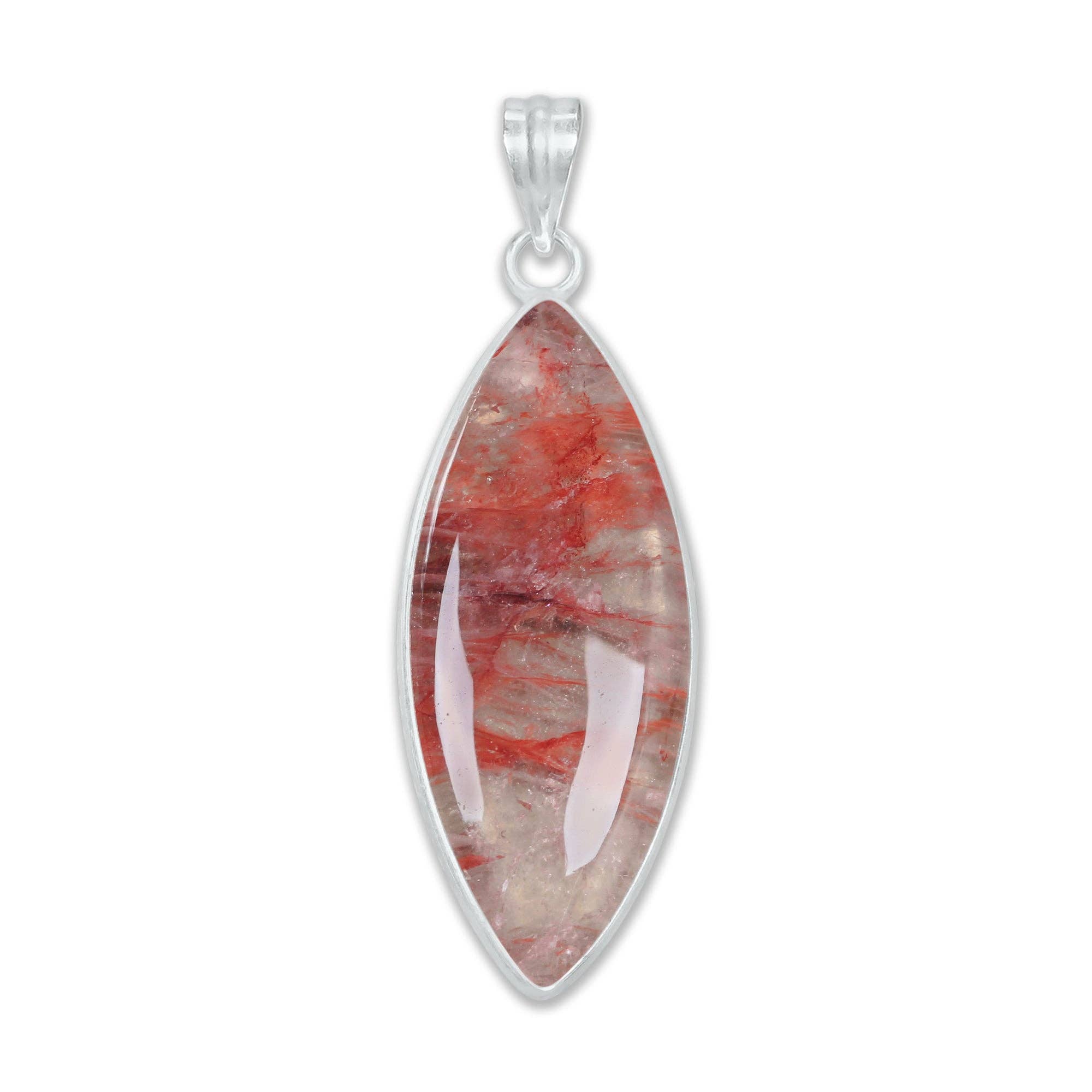 Handmade Jewels – wholesale Individual charm/pendant – Cherry Quartz Minimalist Pendants -  Handmade, Silver-Plated Brass, Wholesale Crystal Jewelry12