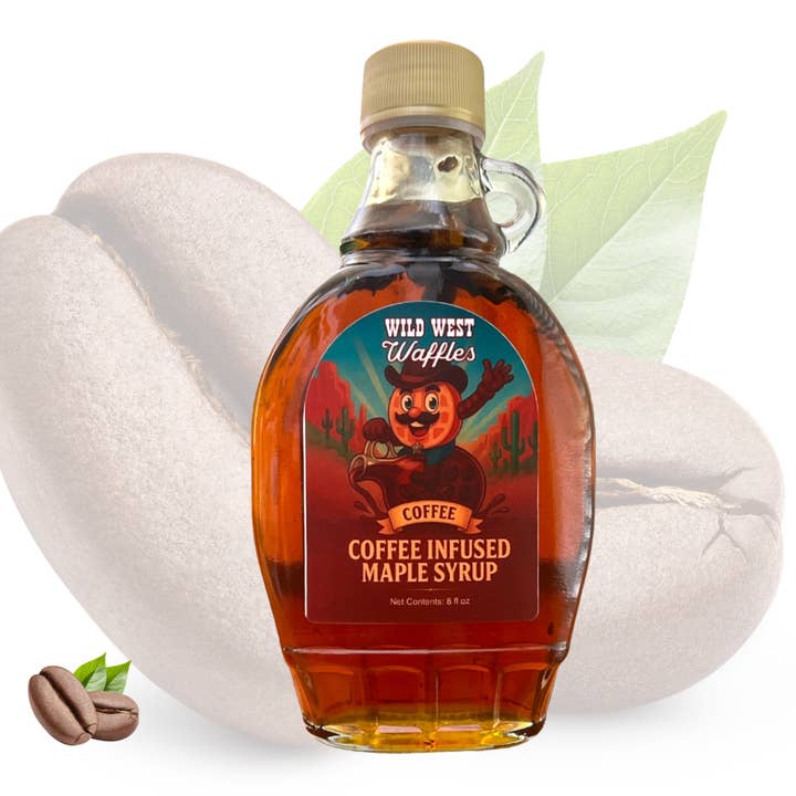 Wild West Waffles Coffee Infused Maple Syrup for wholesale by Wild West Waffles