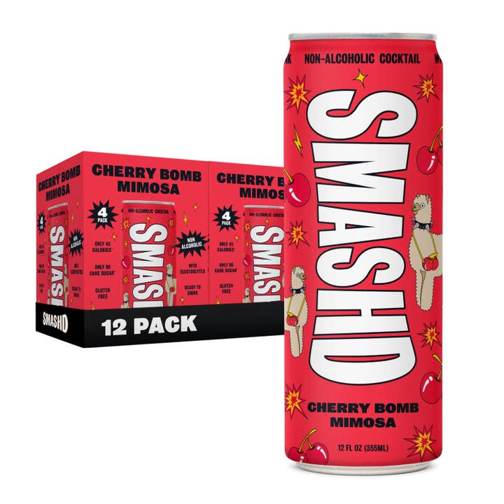 Cherry Bomb Mimosa Non-Alcoholic Mocktails Beverage 12 Pack for wholesale by SMASHD Non-Alcoholic cocktails