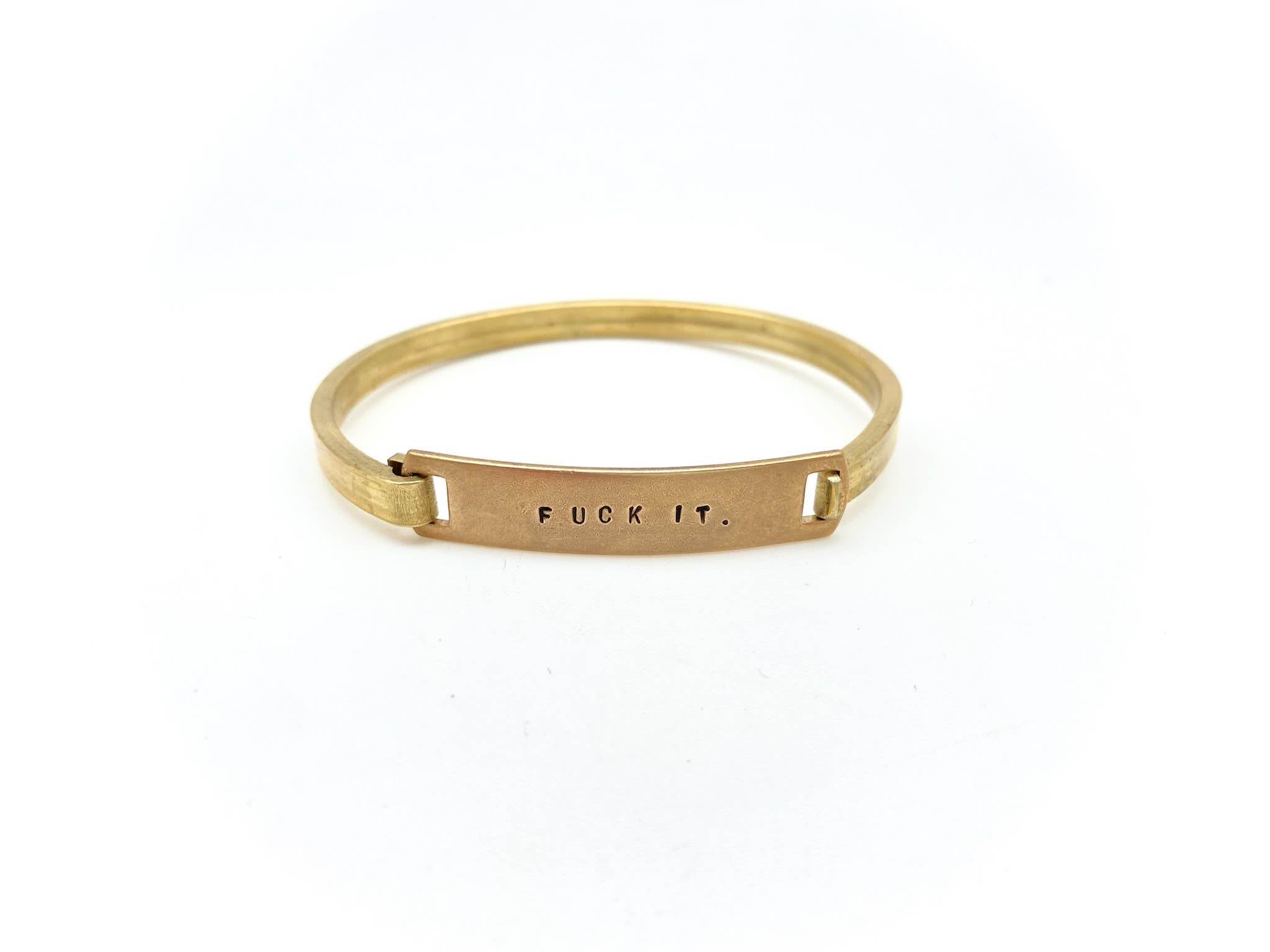 Stone Cooper - Wholesale Cuff Bracelet - "Fuck It." Stamped Clip-Cuff Brass Bracelet3