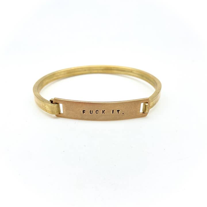 Stone Cooper - Wholesale Cuff Bracelet - "Fuck It." Stamped Clip-Cuff Brass Bracelet3