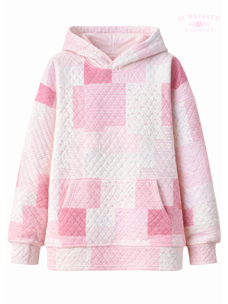 Sunkissed Coconut - Wholesale Hoodie - Women's - Margo Quilted Patchwork Hoodie6